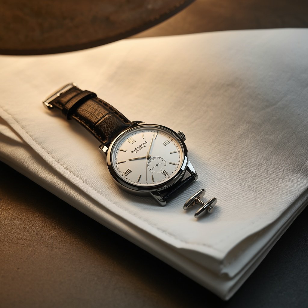 Elegant dress watch with slim case, part of the dress watch collection